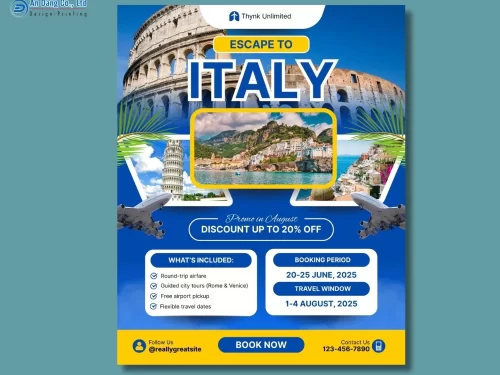 Mẫu 31 - tờ rơi giới thiệu tour du lịch nước Italy