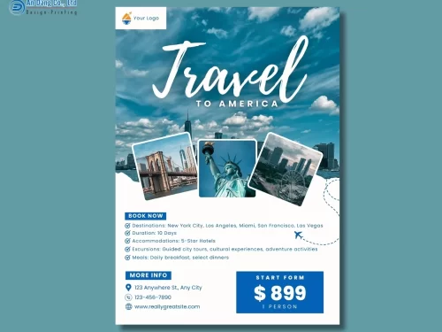 Mẫu 32 - tờ rơi quảng cáo tour du lịch nước Mỹ