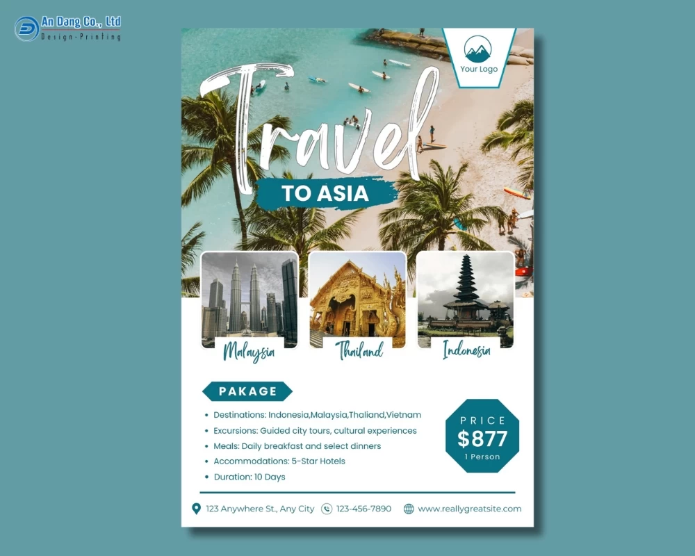 Mẫu 34 - tờ rơi quảng cáo tour du lịch châu Á