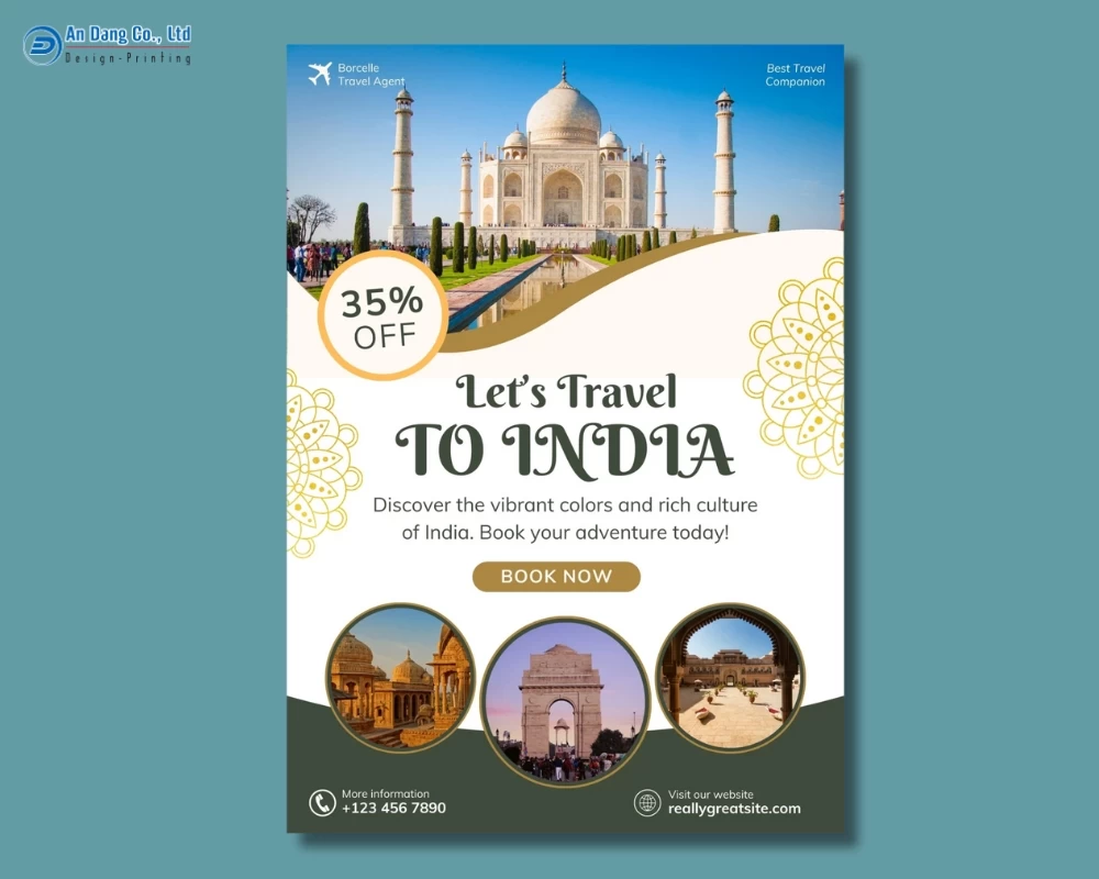 Mẫu 36 - tờ rơi du lịch quảng cáo tour tham quan Ấn Độ