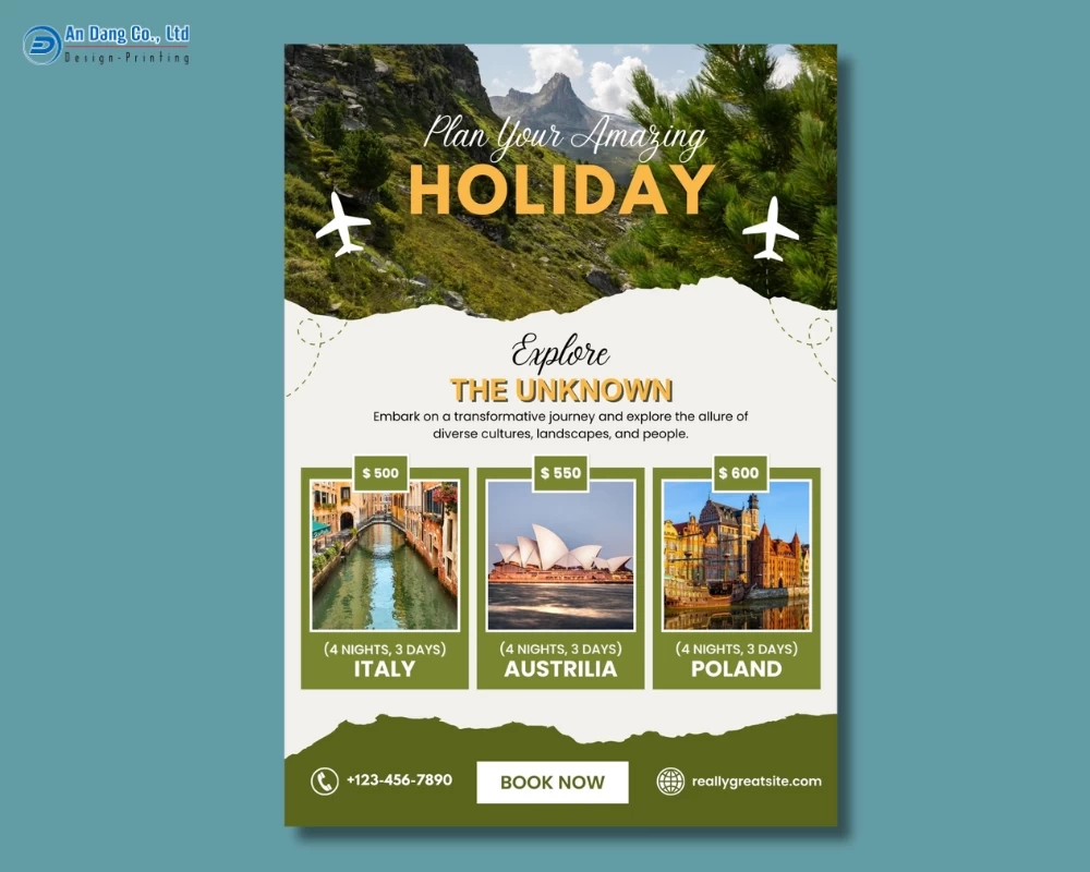 Mẫu 37 - tờ rơi giới thiệu các tour du lịch quốc tế