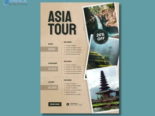 Mẫu 38 - tờ rơi quảng cáo tour du lịch các nước châu Á