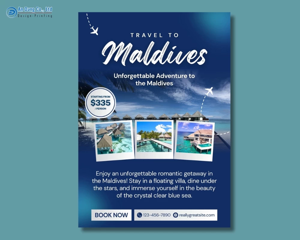 Mẫu 39 - tờ rơi du lịch quảng cáo tour tham quan Maldives