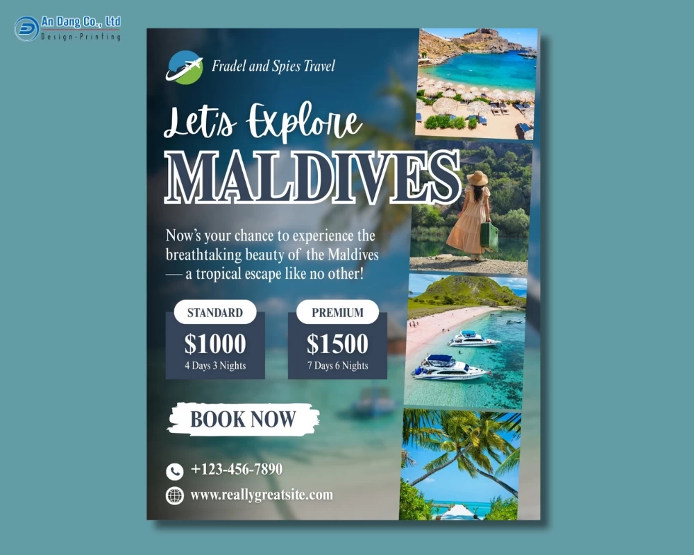 Mẫu 41 - tờ rơi quảng bá tour khám phá Maldives