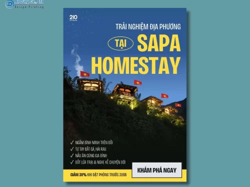 Mẫu 3 - tờ rơi du lịch giới thiệu địa điểm lưu trú Sapa Homestay