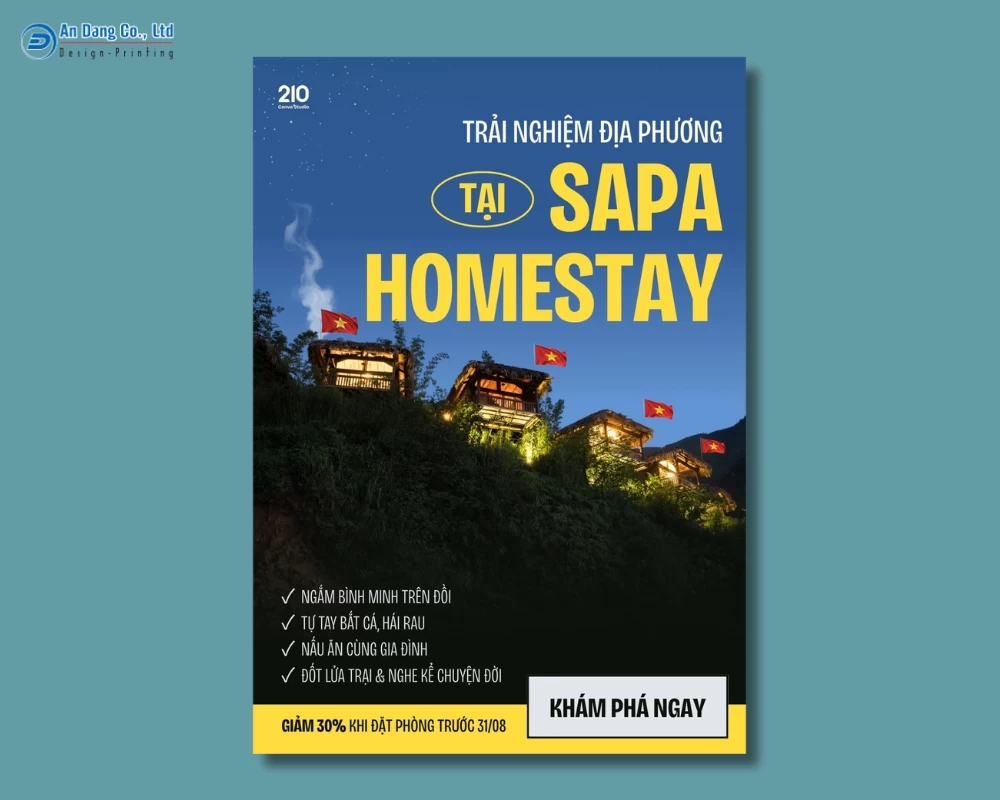 Mẫu 3 - tờ rơi du lịch giới thiệu địa điểm lưu trú Sapa Homestay