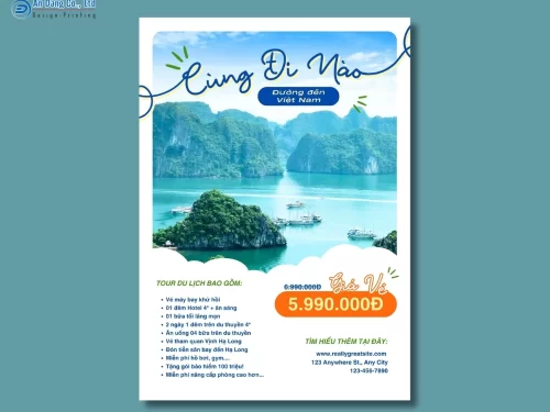 Mẫu 5 -  tờ rơi giới thiệu tour tham quan Vịnh Hạ Long