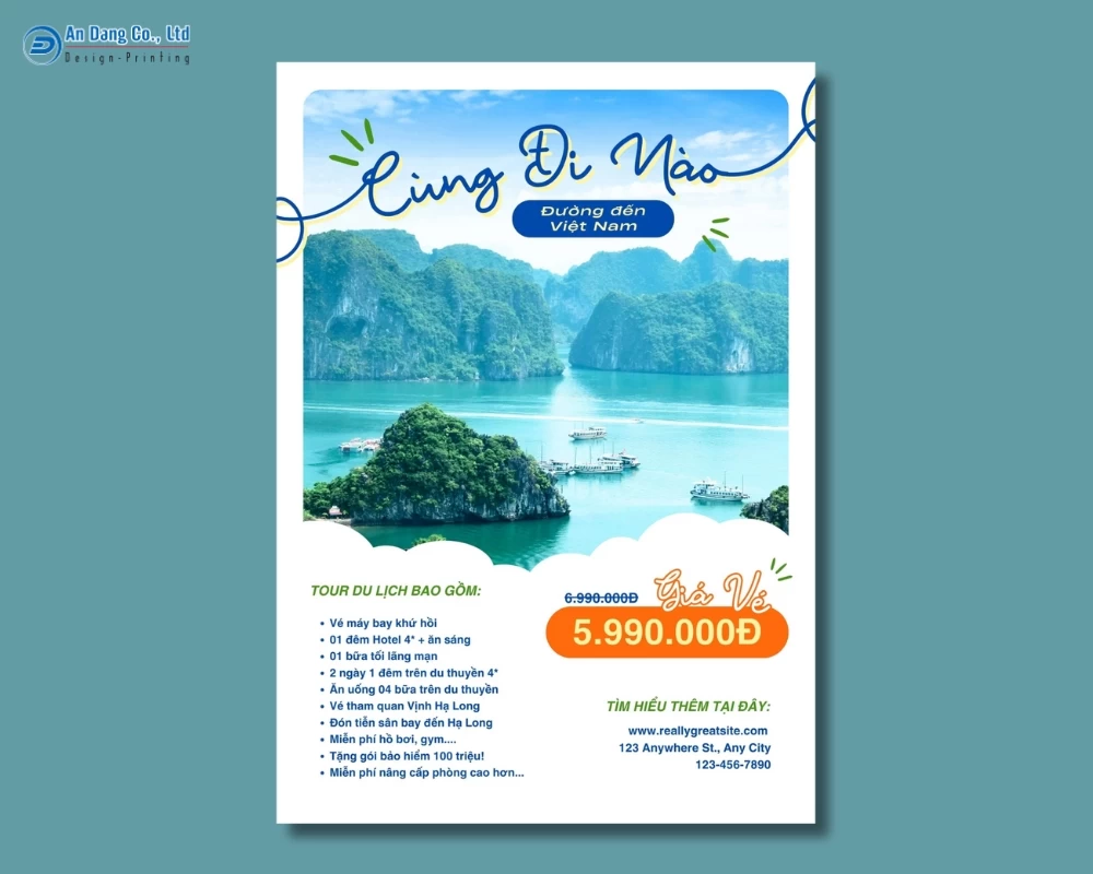 Mẫu 5 -  tờ rơi giới thiệu tour tham quan Vịnh Hạ Long