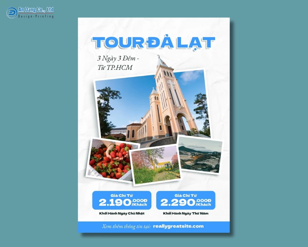 Mẫu 6 - tờ rơi du lịch quảng cáo tour Đà Lạt