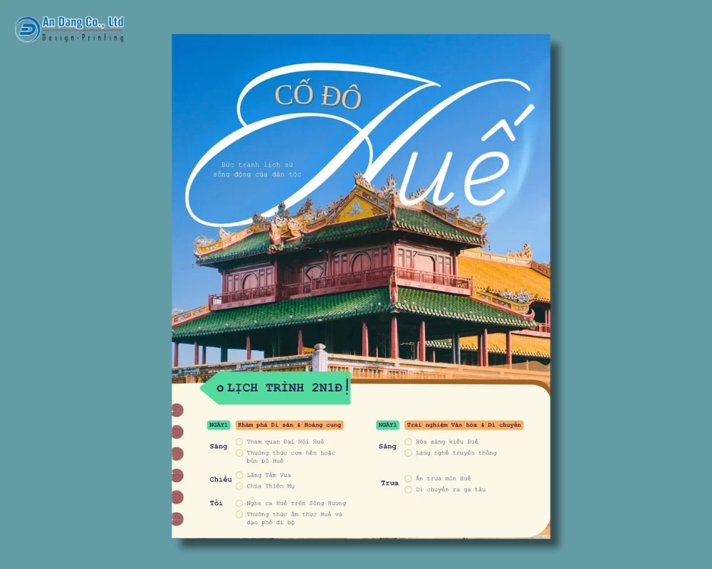 Mẫu 7 - tờ rơi giới thiệu tour Cố đô Huế 2 ngày 1 đêm
