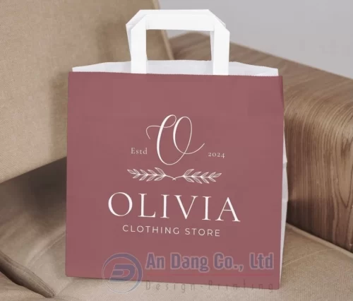 Mẫu túi giấy chuyên nghiệp cho cửa hàng quần áo OLIVIA