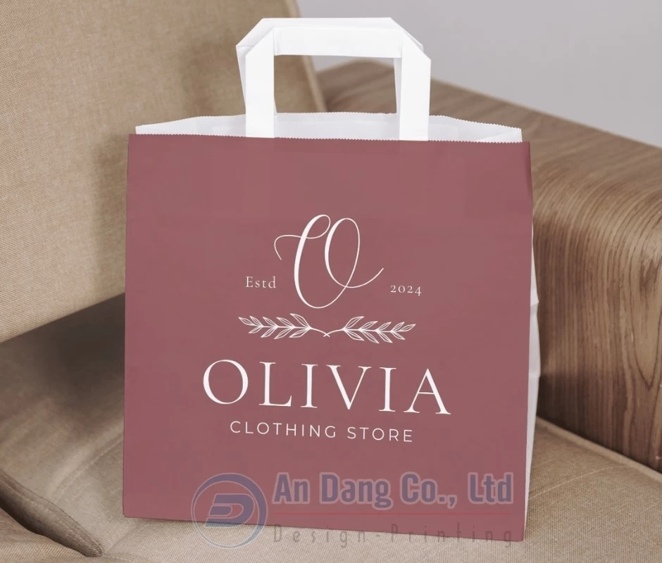 Mẫu túi giấy chuyên nghiệp cho cửa hàng quần áo OLIVIA