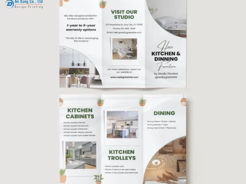 Mẫu 15 - brochure nội thất nhà bếp phong cách tối giản, ấn tượng