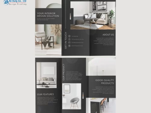 Brochure nội thất mang phong cách tối giản, hiện đại