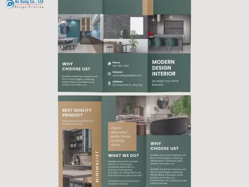 Mẫu 1 - brochure giới thiệu đơn vị thiết kế nội thất hiện đại
