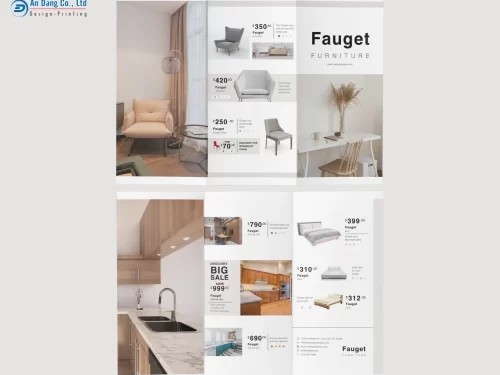 Mẫu 4 - brochure giới thiệu sản phẩm nội thất nhà ở với phong cách tối giản
