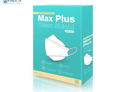 Mẫu hộp đựng khẩu trang có thể hiện đầy đủ các thông tin sản phẩm