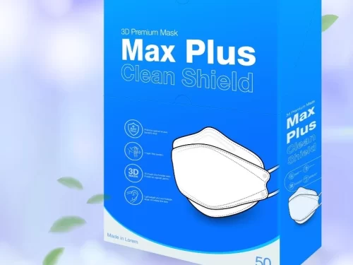 Mẫu hộp giấy khẩu trang nắp gập đáy gập