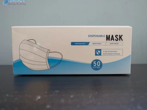 Hộp đựng giấy khẩu trang được cán màng bóng