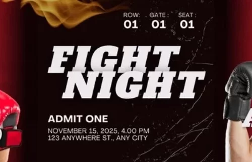 Mẫu 6 - vé xem giải đấu boxing