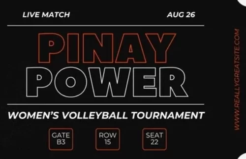 Mẫu 11 - vé xem giải đấu bóng chuyền nữ