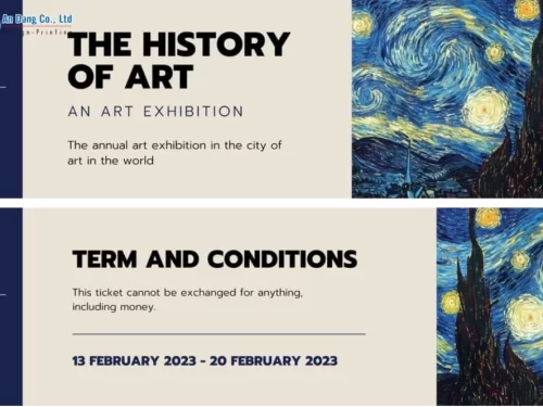 Mẫu 1 - vé tham dự sự kiện cho buổi triển lãm tranh