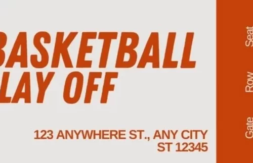 Mẫu 3 - vé xem cuộc thi bóng rổ