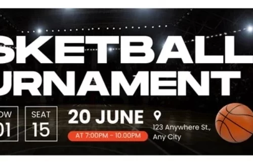 Mẫu 4 - vé sự kiện cuộc thi bóng rổ