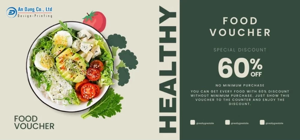 Mẫu 9 - voucher giảm giá 60% cho quán ăn