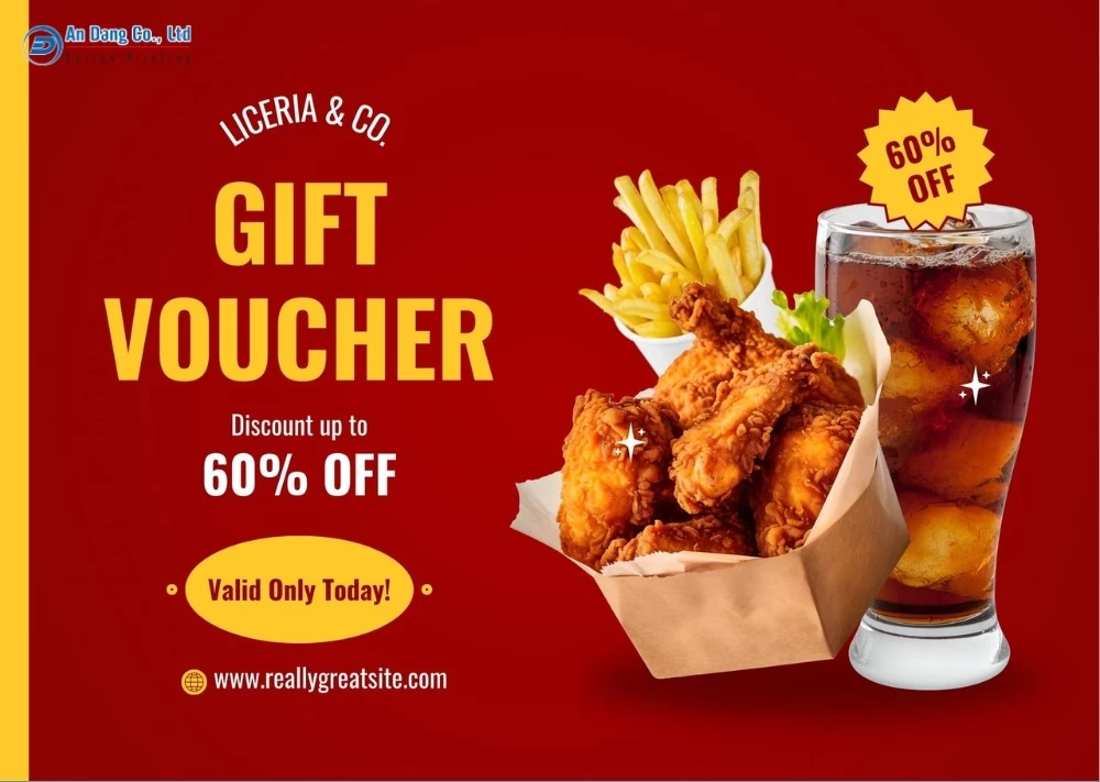 Mẫu 11 - voucher ưu đãi cho tiệm đồ ăn nhanh
