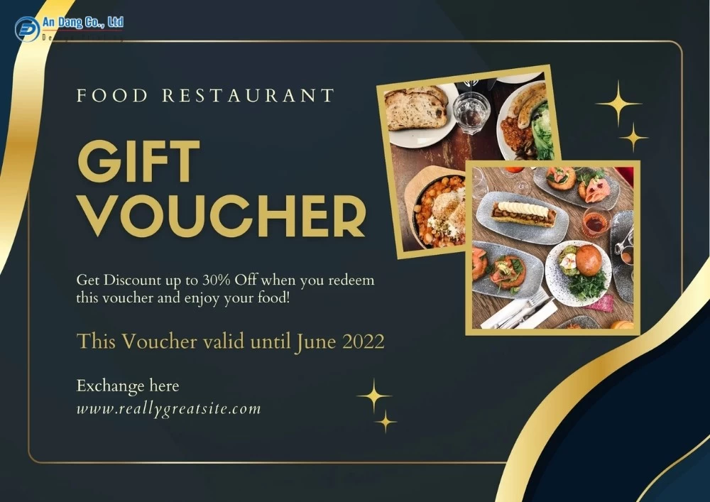 Mẫu 15 - phiếu voucher giảm giá cho nhà hàng