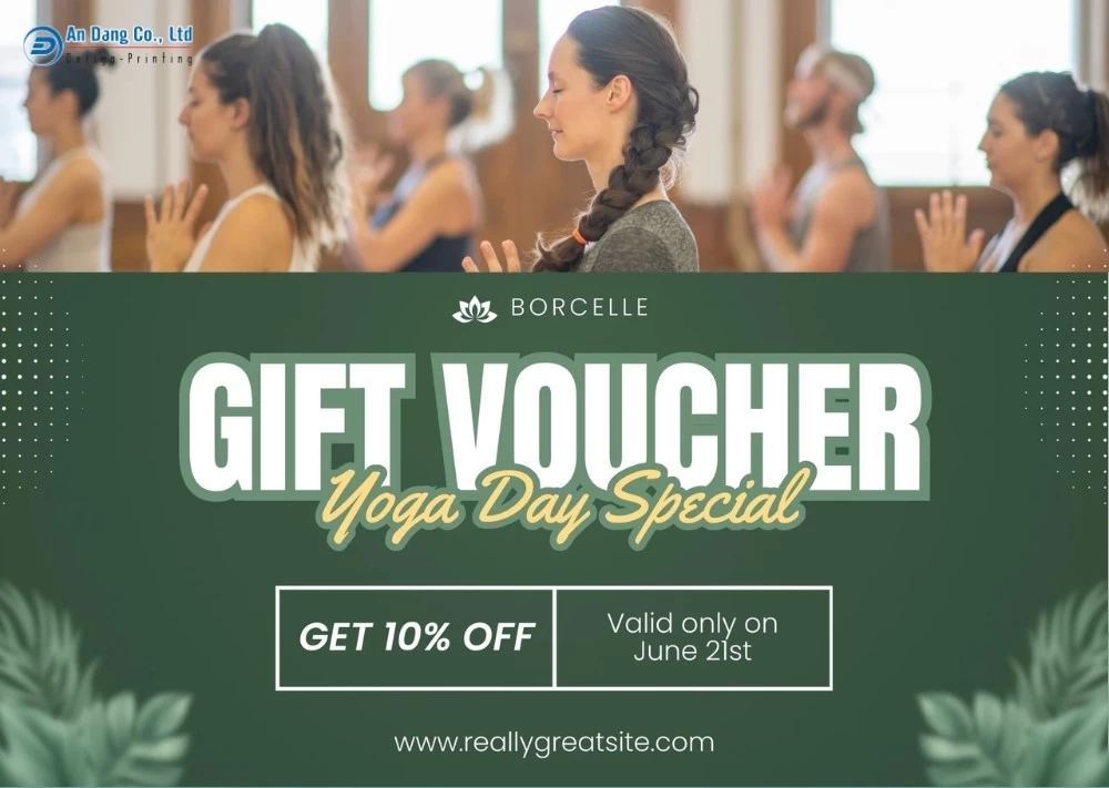 Mẫu 17 - thẻ voucher giảm giá 10% cho khóa học yoga