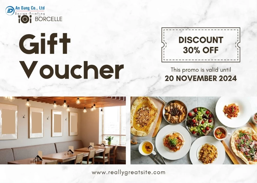 Mẫu 26 - voucher ưu đãi giảm giá cho nhà hàng