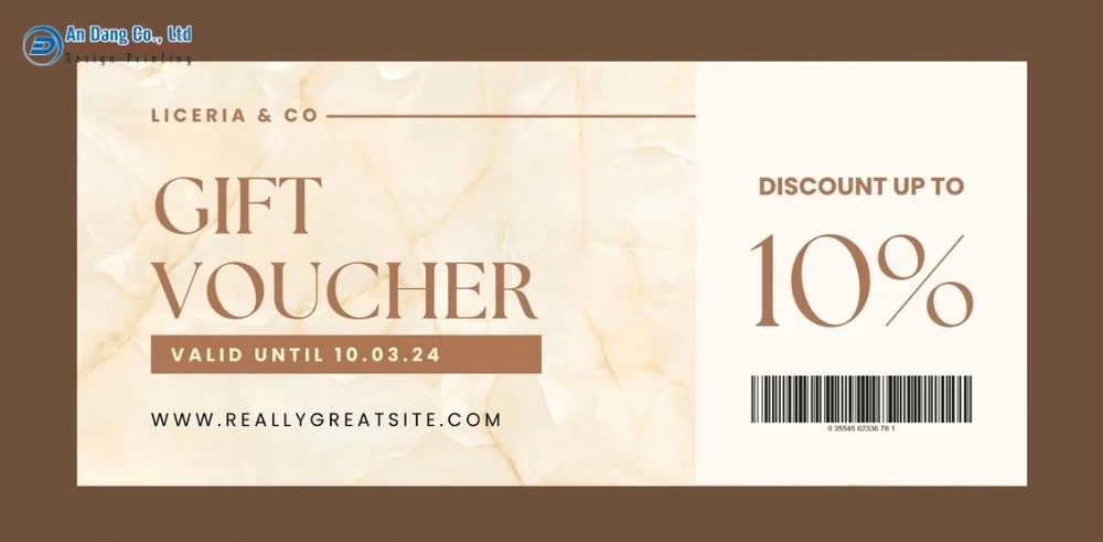 Mẫu 1 - voucher quà tặng giảm giá 10%