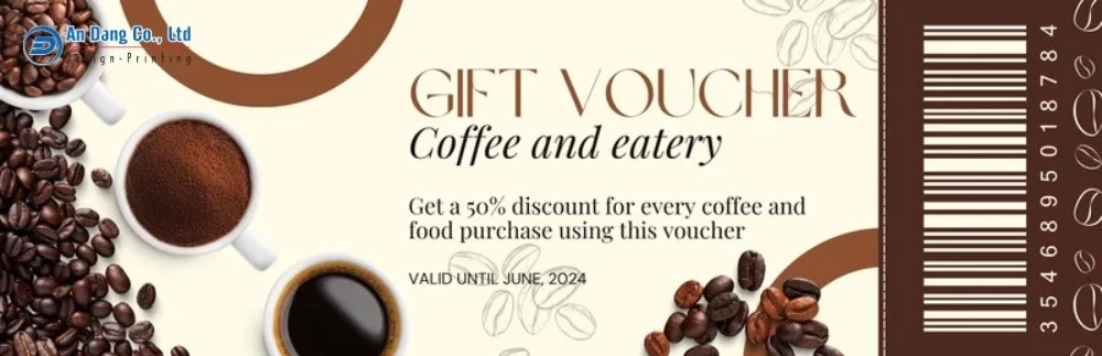Mẫu 28 - phiếu voucher giảm giá cho quán cà phê