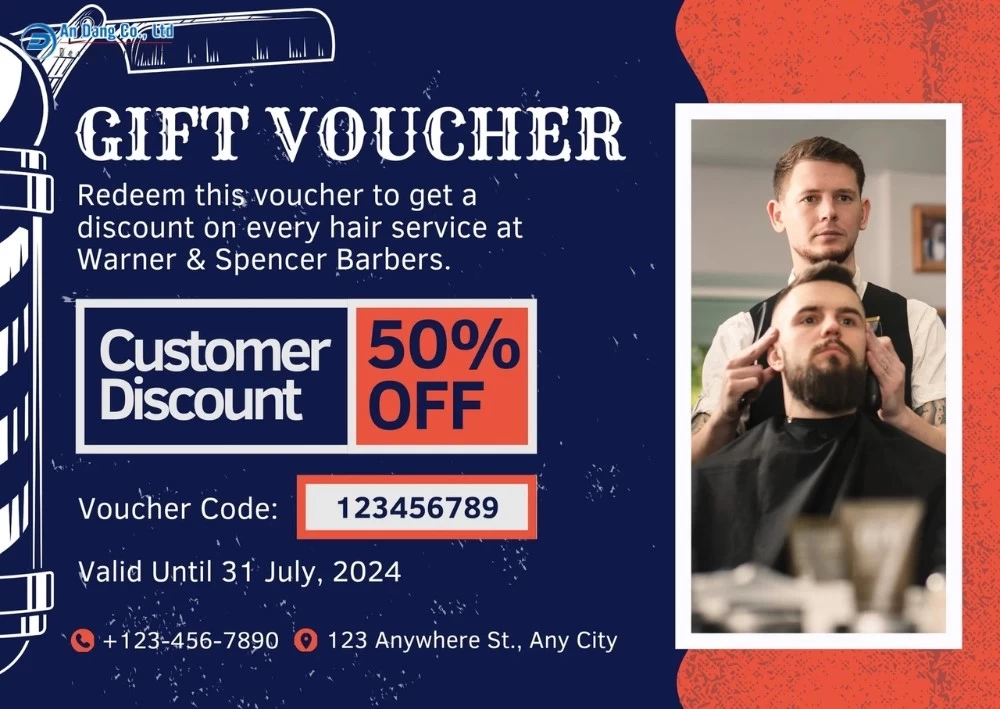 Mẫu 30 - thẻ voucher ưu đãi cho tiệm tóc