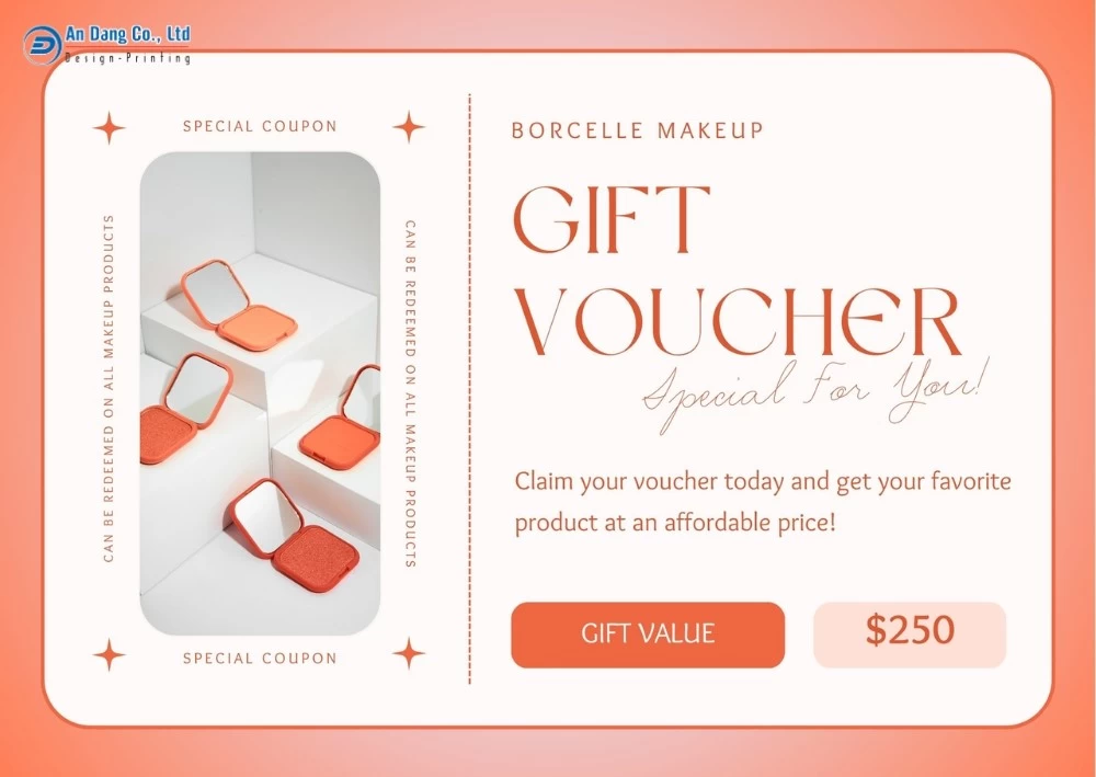 Mẫu 31 - thẻ voucher quà tặng cho cửa hàng đồ trang điểm