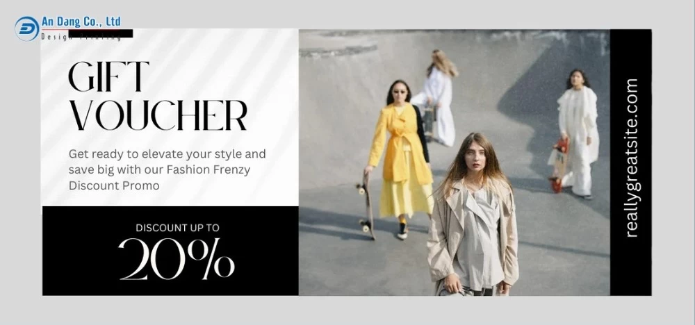 Mẫu 32 - phiếu voucher giảm 20% cho shop thời trang