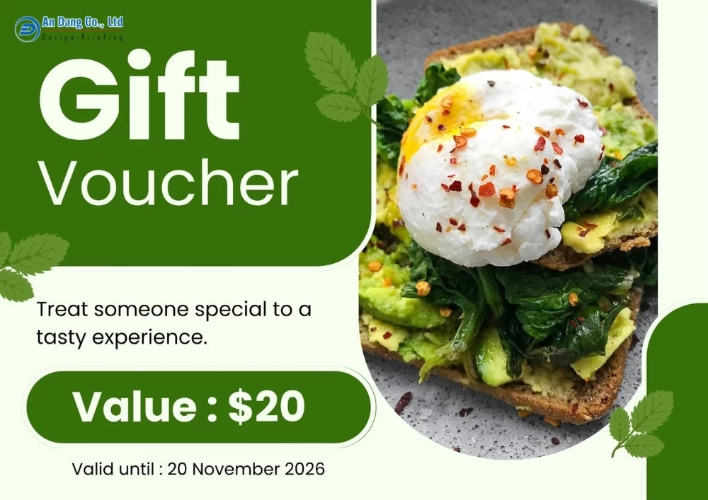 Mẫu 5 - voucher giảm giá cho quán ăn