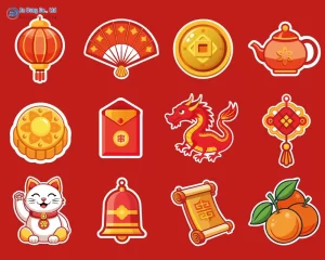 Bộ sưu tập mẫu sticker tết