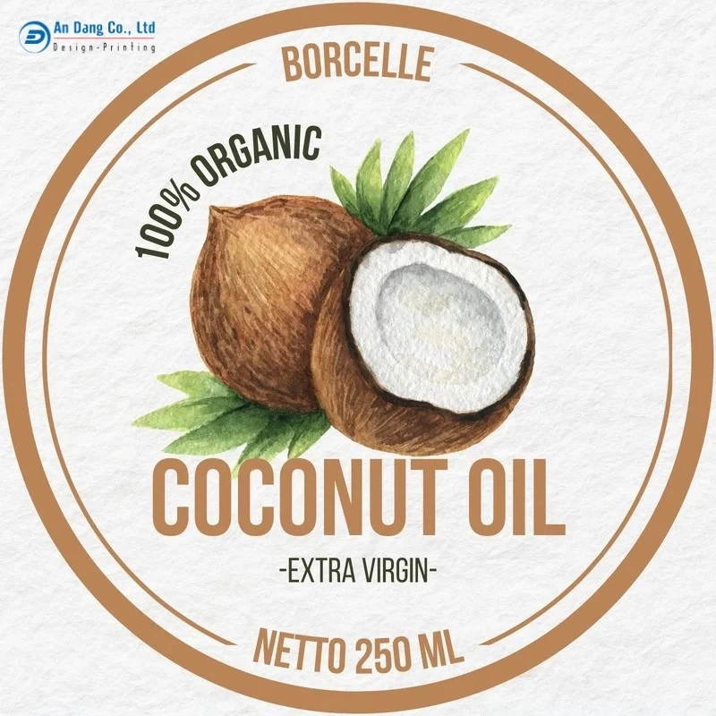 Mẫu tem dầu dừa chuyên nghiệp