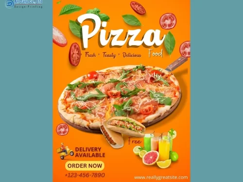 Mẫu 9 - tờ rơi quán ăn hấp dẫn cho tiệm bánh pizza