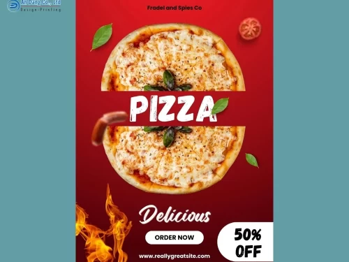 Mẫu 10 - tờ rơi quảng cáo giảm 50% cho tiệm bánh pizza