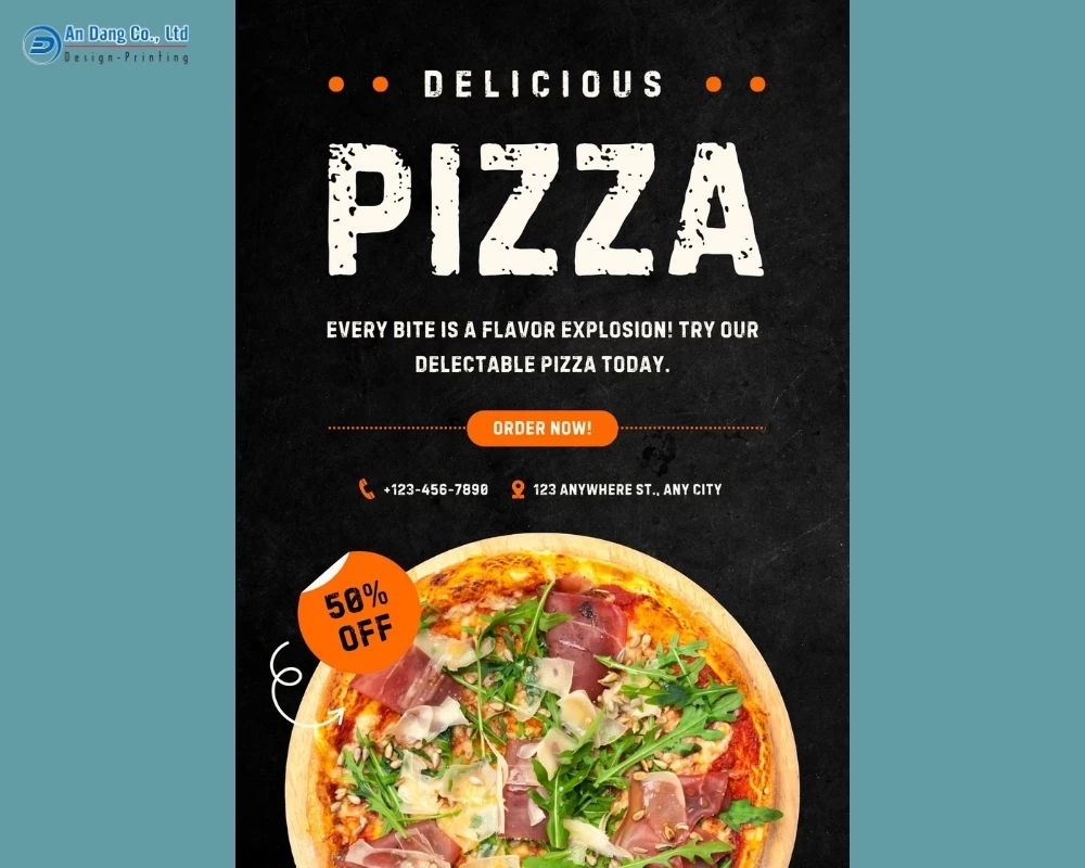 Mẫu 12 - tờ rơi giảm giá của tiệm bánh pizza