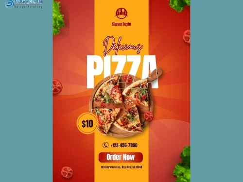 Mẫu 13 - tờ rơi tiệm bánh pizza nổi bật, hấp dẫn