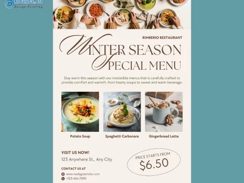 Mẫu 16 - tờ rơi nhà hàng giới thiệu thực đơn mùa đông