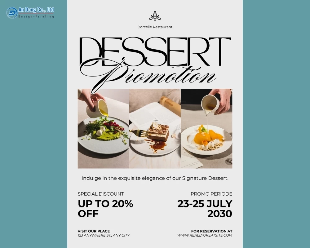 Mẫu 17 - tờ rơi nhà hàng quảng bá chương trình ưu đãi giảm giá