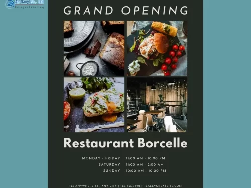 Mẫu 19 - tờ rơi khai trương nhà hàng cao cấp