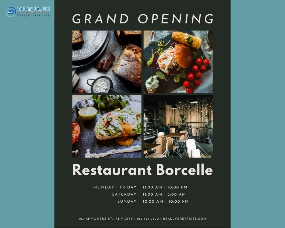 Mẫu 19 - tờ rơi khai trương nhà hàng cao cấp