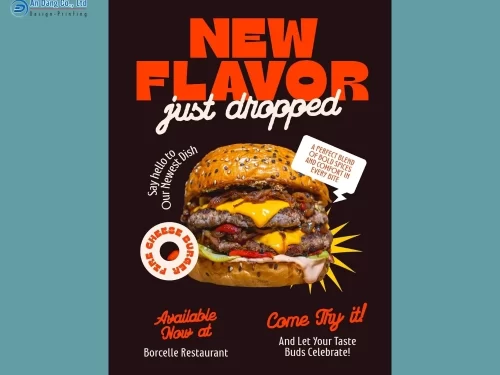 Mẫu 22 - tờ rơi tiệm bánh hamburger được thiết kế siêu mlemmm, hấp dẫn